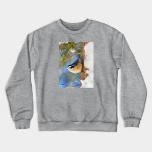 Red Breasted Nuthatch Guoche Digital Painting Crewneck Sweatshirt